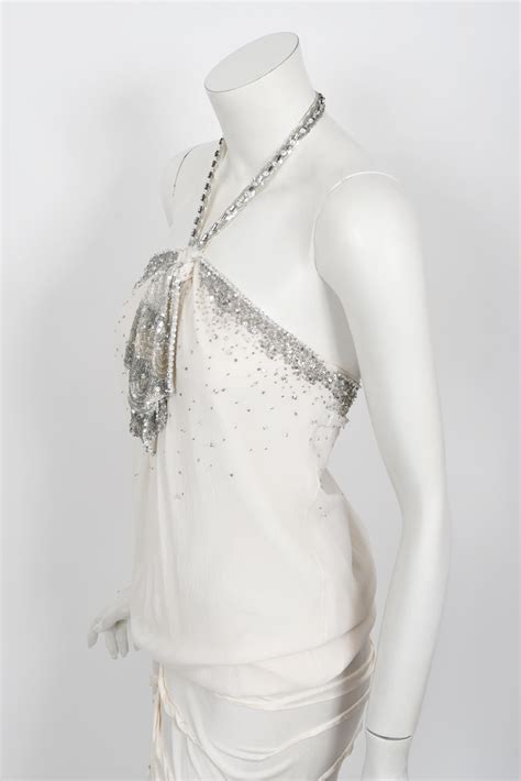 dior by galliano mini dress|2003 Christian Dior by John Galliano Beaded Ivory Silk Flapper .